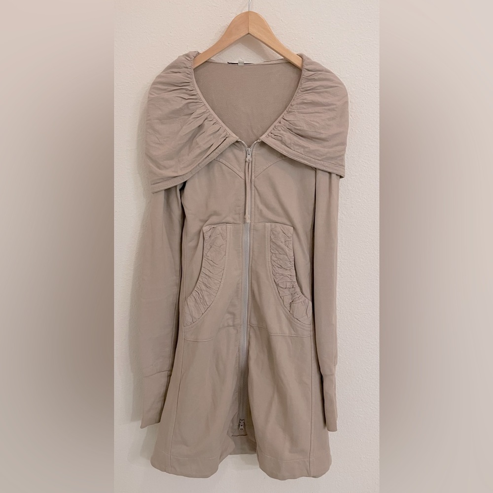 Prairie Underground Long Cloak Hoodie in Oatmeal, XS